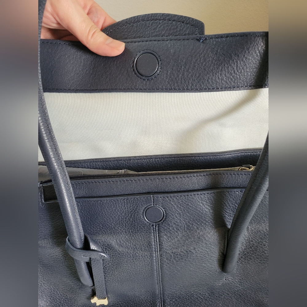 Radley London | NWOT Navy Blue Pebbled Leather Shoulder Bag - Picture 9 of 14